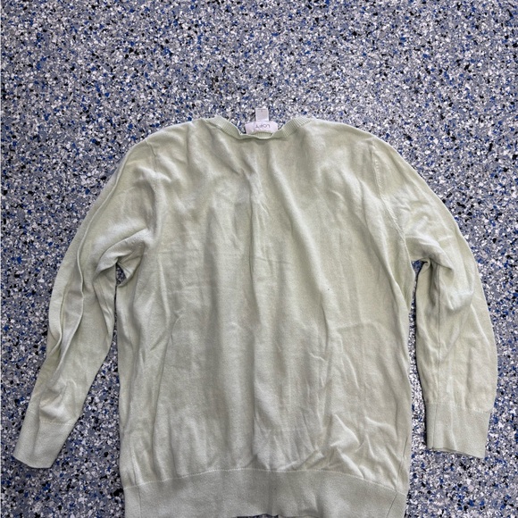 LOFT Women's light green Cardigan Sweater beautiful buttons - Picture 5 of 8